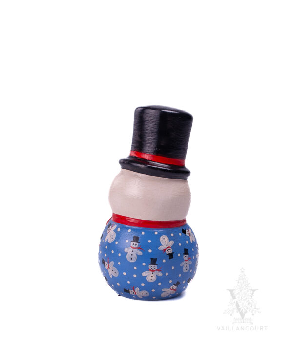 Top Hat Snowman in Blue Sweater