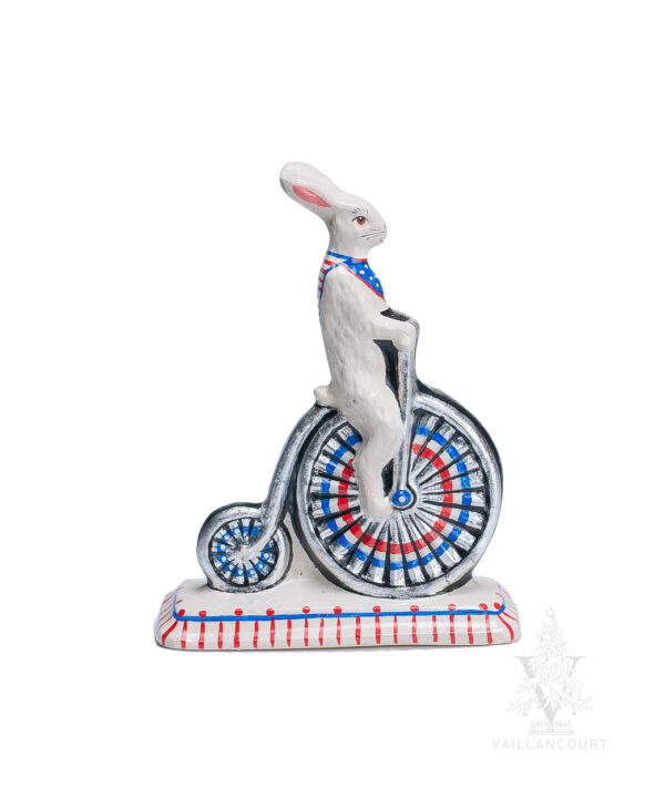 Patriotic Parade Rabbit on Bicycle