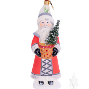 Red Santa with Woven Basket