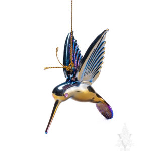 Iridescent Hummingbird Glass Ornament (Assorted)