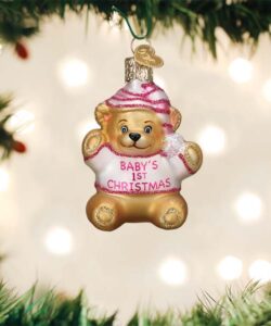 Baby Girl 1St Teddy Bear Ornament