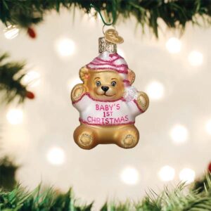 Baby Girl 1St Teddy Bear Ornament