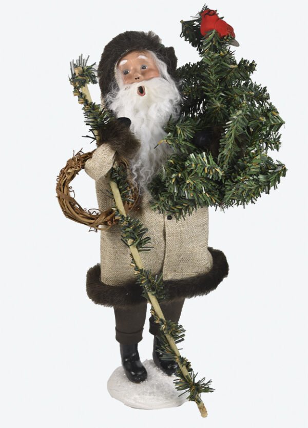 Rustic Santa Holding Tree Byers