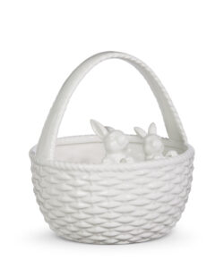 White Baskets with Bunnies