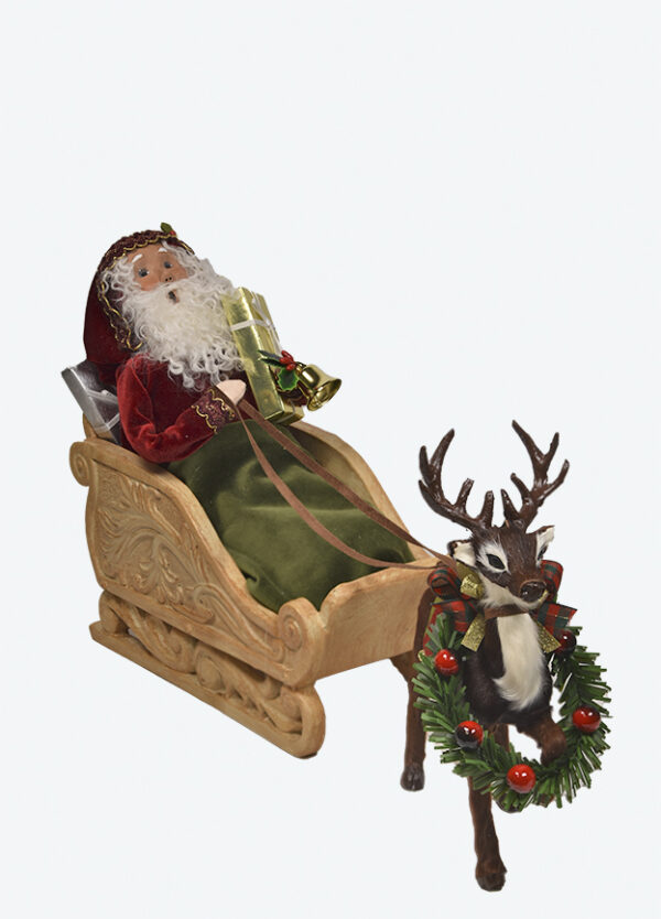 Byers S.C In Sleigh with Reindeer