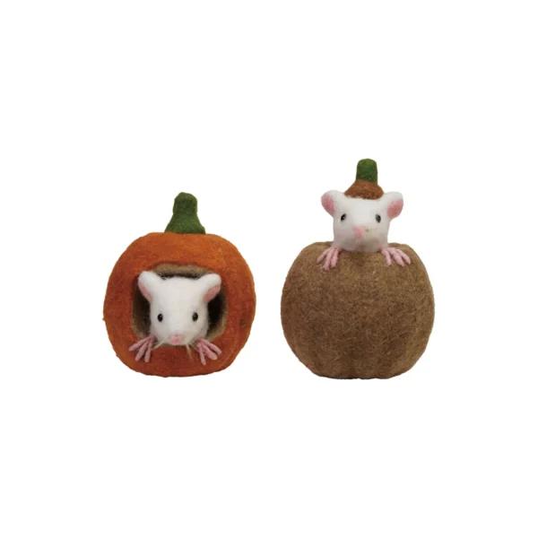 Felt Pumpkin with Mouse Assorted