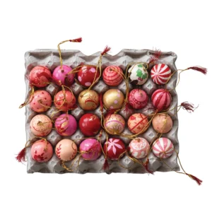 Papier Mache Ornament Set Of 24