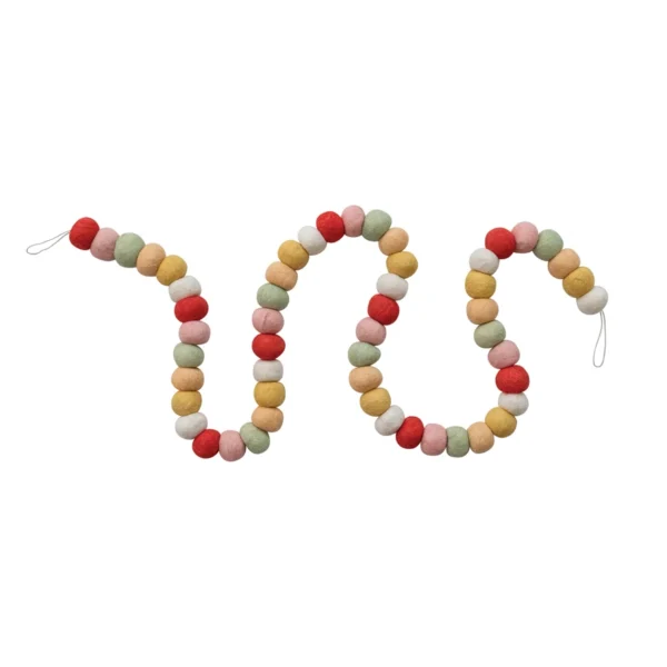 Felt Ball Garland Multi Color