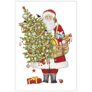 Santa Ornament Tree Bagged Towel