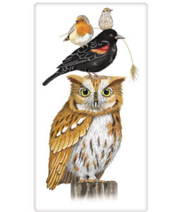 Stacked Autumn Birds Bagged Towel