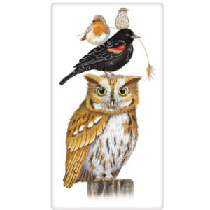 Stacked Autumn Birds Bagged Towel