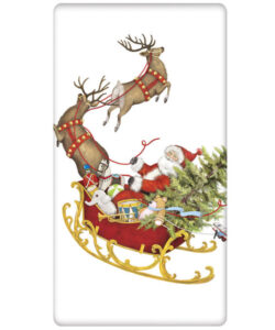Santas Sleigh Bagged Towel