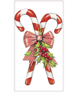Candy Canes W/ Holly Bagged Towel