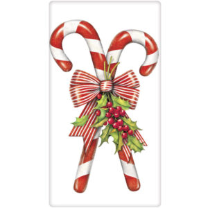 Candy Canes W/ Holly Bagged Towel