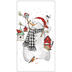 Birdhouse Snowman Bagged Towel