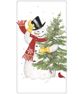 Snowman Tree Bagged Towel