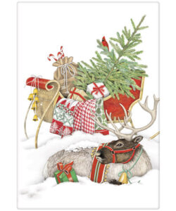 Reindeer Sleigh Bagged Towel