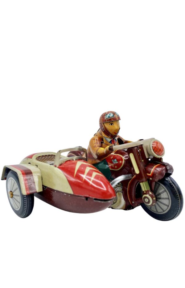 Collectible Tin Toy Motorcycle with Sidecard?