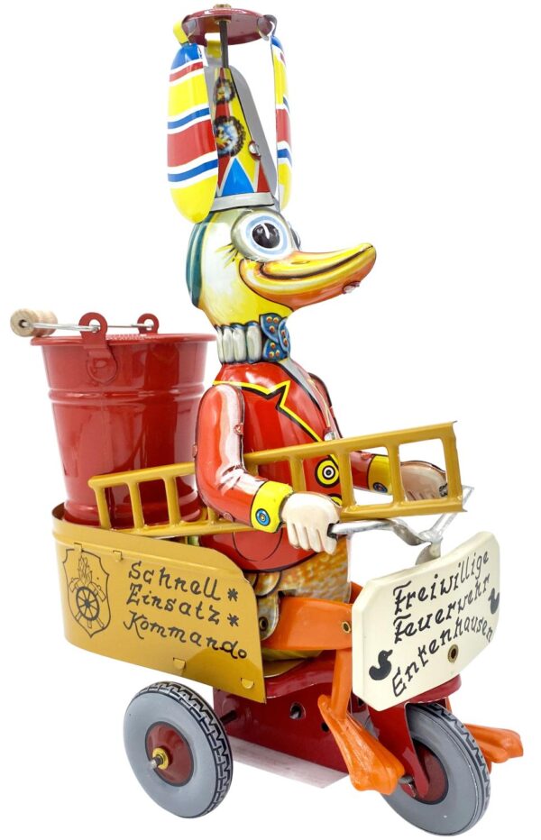 German Collectible Tin Toy Fireman Duck?