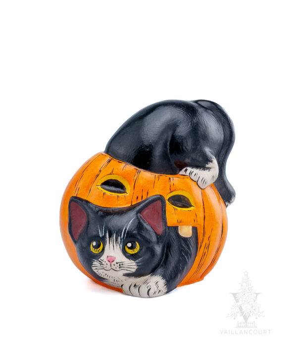 Halloween Kitty in Jack O'Lantern