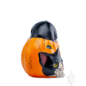 Halloween Kitty in Jack O'Lantern