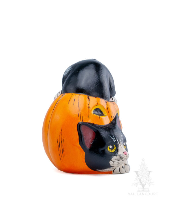 Halloween Kitty in Jack O'Lantern