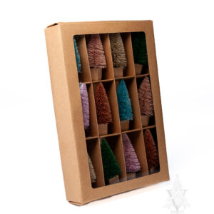 Box of Twelve Miniature Bottle Brush Trees