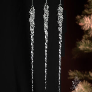 Boxed Long Icicle Twist Ornament (Set of 3)