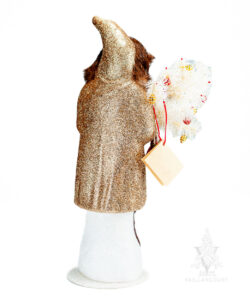 Glittered Santa with Fur and Decorated Tree