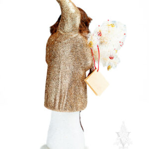 Glittered Santa with Fur and Decorated Tree