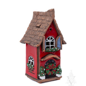 Keramik Smallall Red House with Wreath
