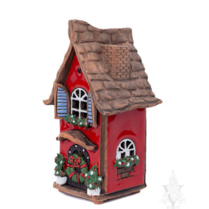 Keramik Smallall Red House with Wreath