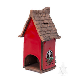Keramik Smallall Red House with Wreath