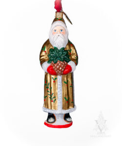 Traditional Gold Santa Holding Pineapple