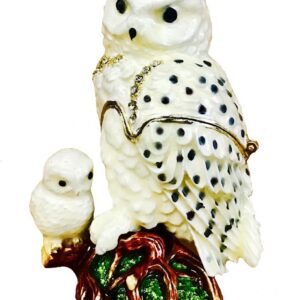 White Owl With  Baby Owl Box