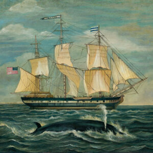 Whaling Ship With Sperm Whale
