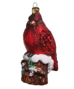 Cardinal On Stump Ornament