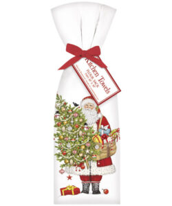 Santa Ornament Tree Bagged Towel