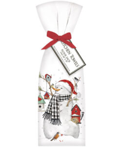 Birdhouse Snowman Bagged Towel